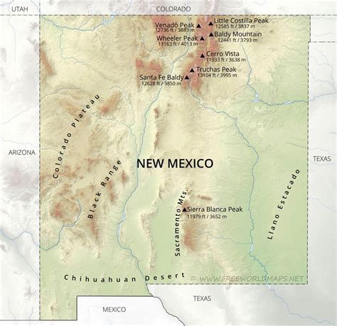 nm major mountain ranges